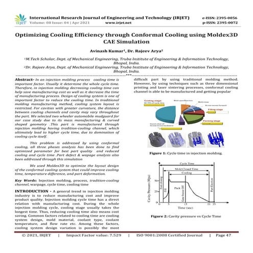 IRJET- Optimizing Cooling Efficiency through Conformal Cooling using Moldex3D...