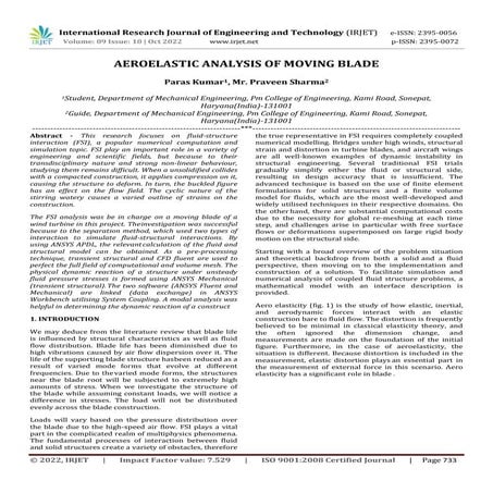 AEROELASTIC ANALYSIS OF MOVING BLADE