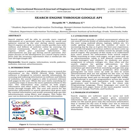 SEARCH ENGINE THROUGH GOOGLE API | PDF