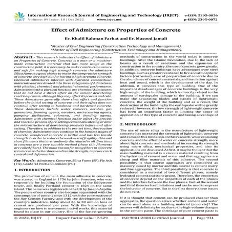 Effect of Admixture on Properties of Concrete | PDF