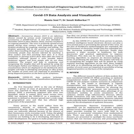 Covid-19 Data Analysis and Visualization
