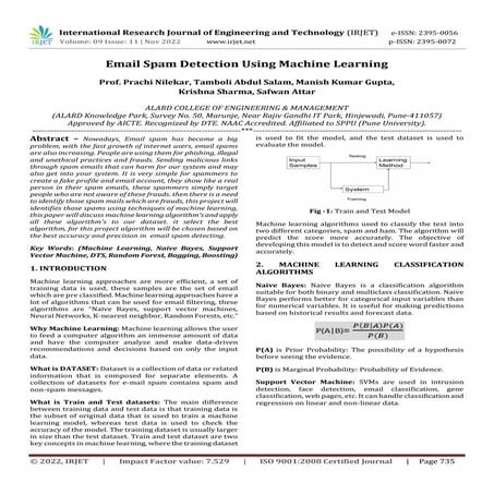 Email Spam Detection Using Machine Learning | PDF