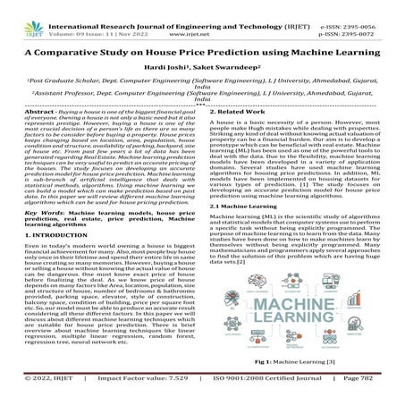 A Comparative Study on House Price Prediction using Machine Learning