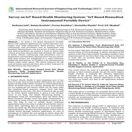 Survey on IoT Based Health Monitoring System: “IoT Based Biomedical Instrumen...