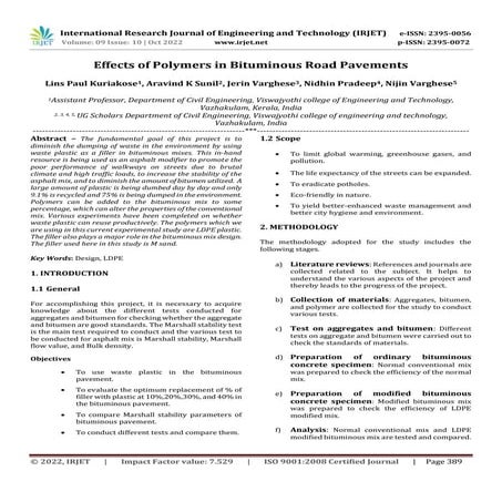 Effects of Polymers in Bituminous Road Pavements