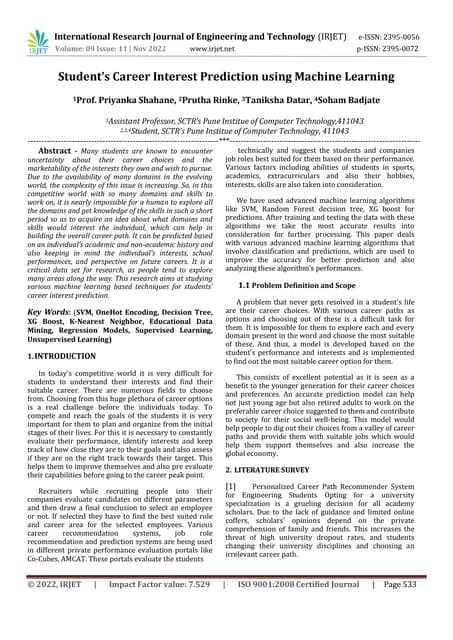 Student Grade Prediction System using ML - PPT | PPT