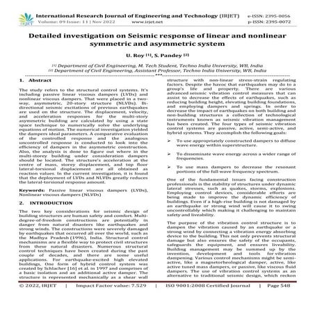 Earthquake Resistant Building - Base Isolation Technique | PDF