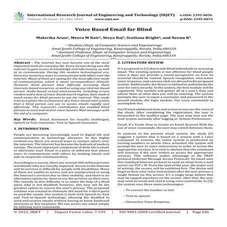 Voice Based Email for Blind | PDF