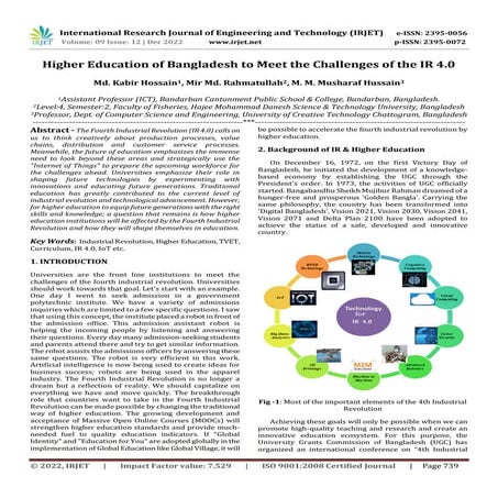 Higher Education of Bangladesh to Meet the Challenges of the IR 4.0 | PDF