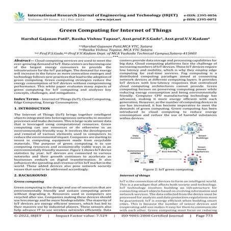 Green Computing for Internet of Things