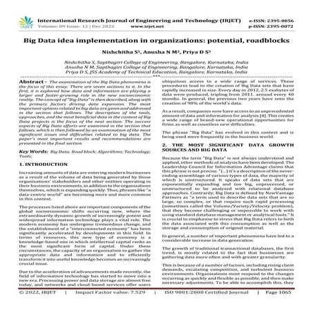 Big Data idea implementation in organizations: potential, roadblocks