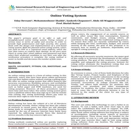 Online Voting System | PDF