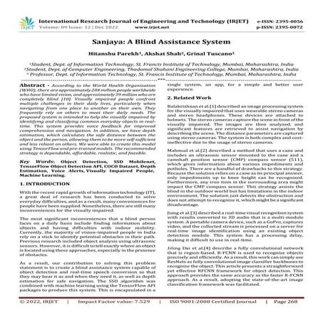 Sanjaya: A Blind Assistance System