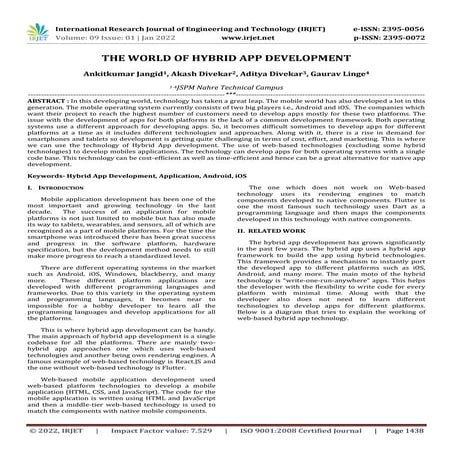 THE WORLD OF HYBRID APP DEVELOPMENT