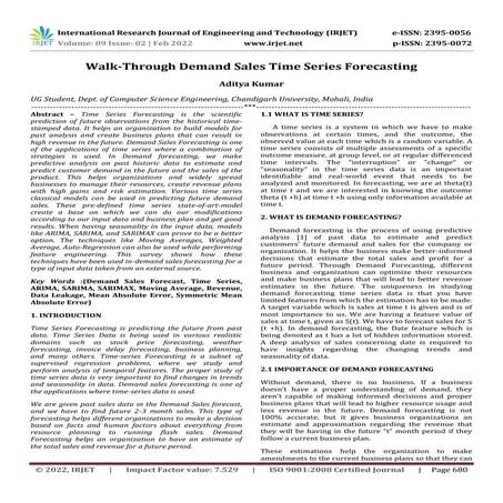 Walk-Through Demand Sales Time Series Forecasting