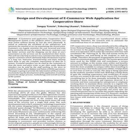 Design and Development of E-Commerce Web Application for Cooperative Store