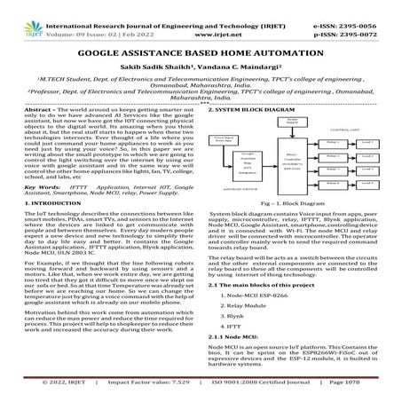 GOOGLE ASSISTANCE BASED HOME AUTOMATION Circuit Diagram