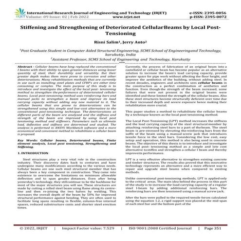 Structural Analysis and Design of Castellated Beam in Fixed Action | PDF