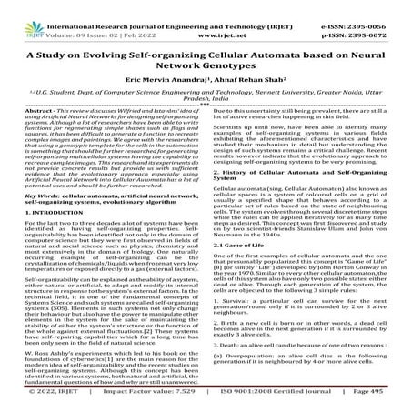 A Study on Evolving Self-organizing Cellular Automata based on Neural Network...