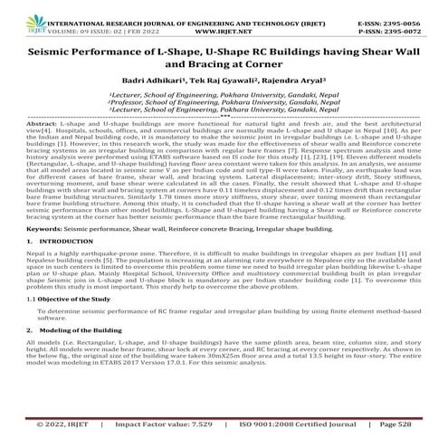 Seismic Performance of RC Buildings with Different Geometry and ...