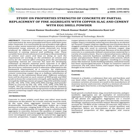 STUDY ON PROPERTIES STRENGTH OF CONCRETE BY PARTIAL REPLACEMENT OF FINE ...