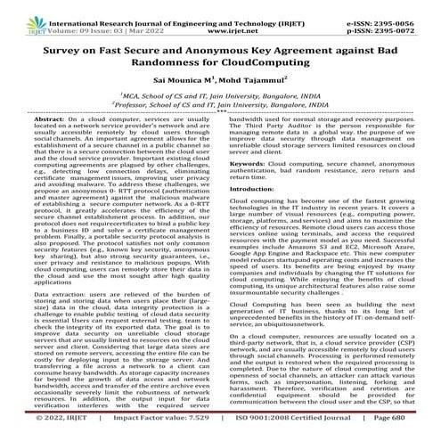 Survey on Fast Secure and Anonymous Key Agreement against Bad Randomness for ...