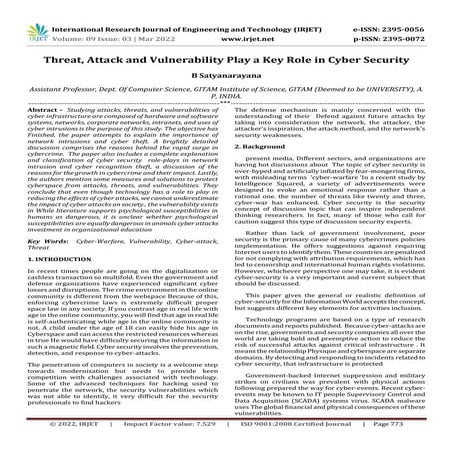 Threat, Attack and Vulnerability Play a Key Role in Cyber Security