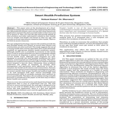 Smart Health Prediction System