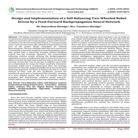Design and Implementation of a Self-Balancing Two-Wheeled Robot Driven by a F...