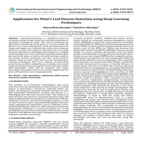 Application for Plant’s Leaf Disease Detection using Deep Learning Techniques