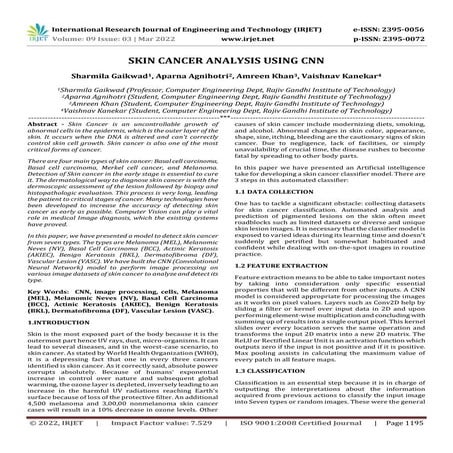 SKIN CANCER ANALYSIS USING CNN