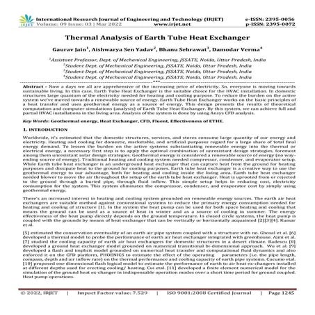 EARTH TUBE HEAT EXCHANGER | PDF