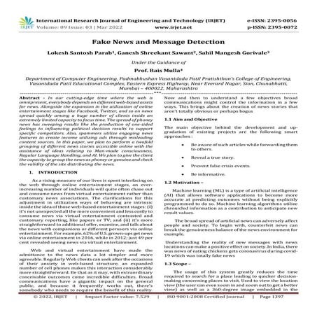 Fake News and Message Detection