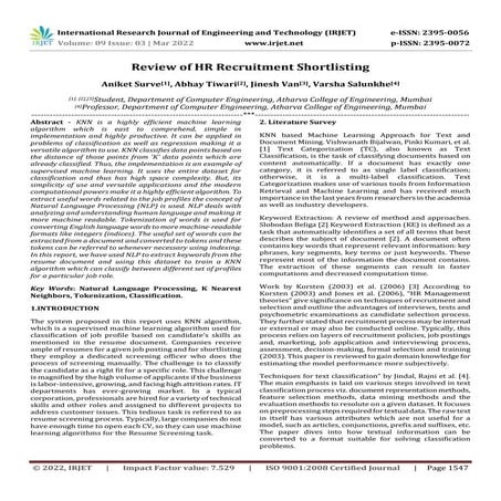 Review of HR Recruitment Shortlisting