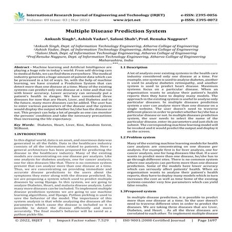 Multiple Disease Prediction System