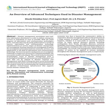 Role of ICT (information communication technology) in disaster ...