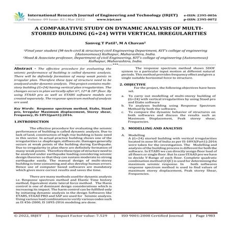 A COMPARATIVE STUDY ON DYNAMIC ANALYSIS OF MULTI- STORIED BUILDING (G+24) WIT...