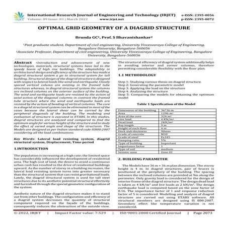 OPTIMAL GRID GEOMETRY OF A DIAGRID STRUCTURE