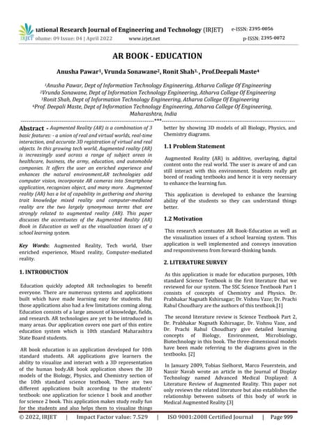 AR BOOK - EDUCATION