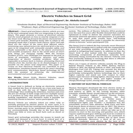 Electric Vehicles in Smart Grid | PDF