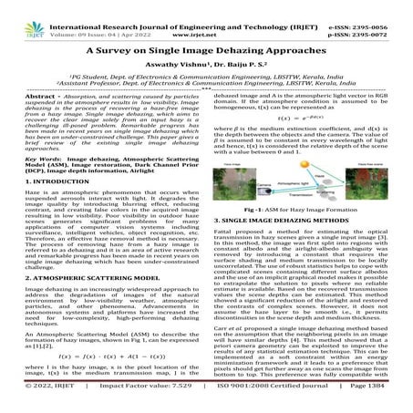 A Survey on Single Image Dehazing Approaches