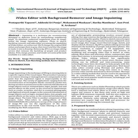 iVideo Editor with Background Remover and Image Inpainting