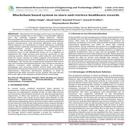 Blockchain based system to store and retrieve healthcare records