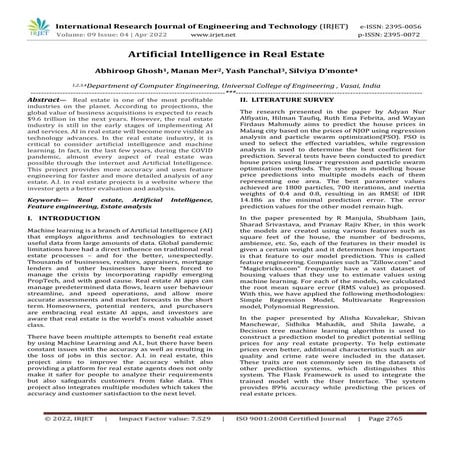 Artificial Intelligence in Real Estate