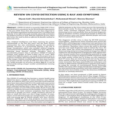 REVIEW ON COVID DETECTION USING X-RAY AND SYMPTOMS