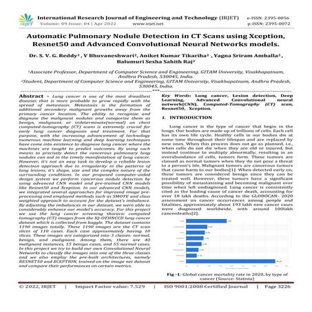 Automatic Pulmonary Nodule Detection in CT Scans using Xception, Resnet50 and...