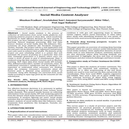 Social Media Content Analyser