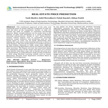 REAL ESTATE PRICE PREDICTION