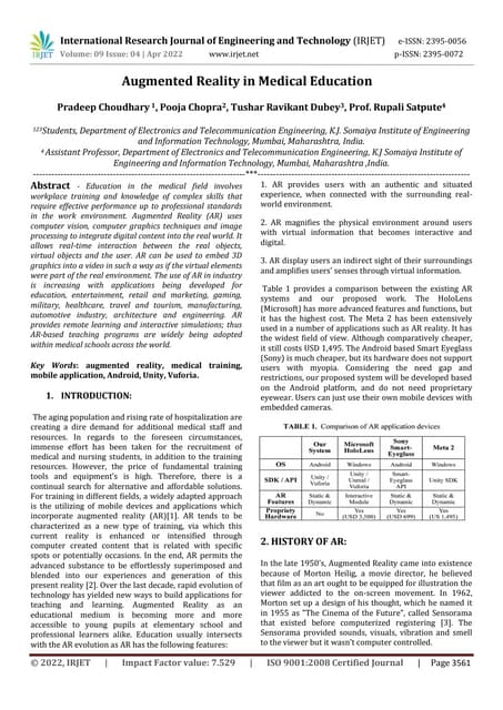 Augmented Reality in Medical Education