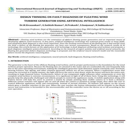 DESIGN THINKING ON FAULT DIAGNOSIS OF FLOATING WIND TURBINE GENERATOR USING A...
